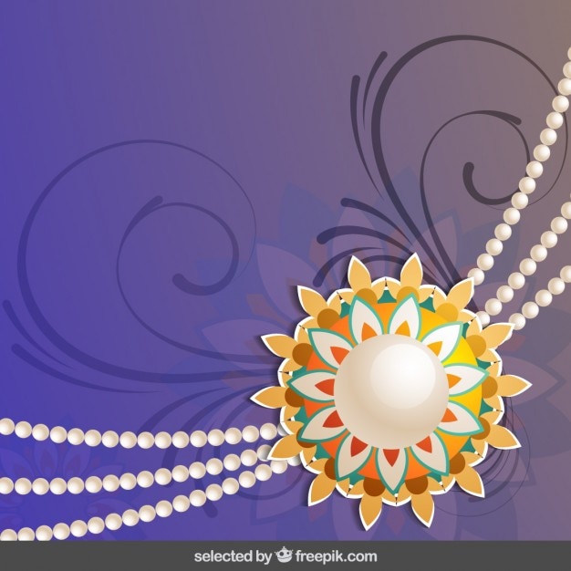 Vector gratuito púrpura ornamental fondo rakhi