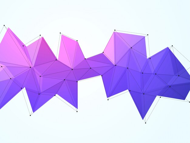 Púrpura de bajo poly o polygonal forma con contorno negro, Creative resumen elemento de diseño geométrico.