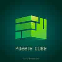 Vector gratuito puzzle cube logo