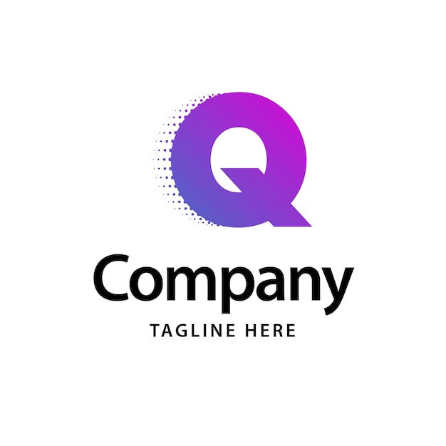 Q Purple Logo Business Brand identidad diseño Vector ilustración
