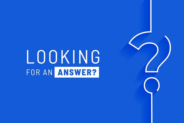 q web y un fondo de concepto con signo de interrogación en estilo de línea