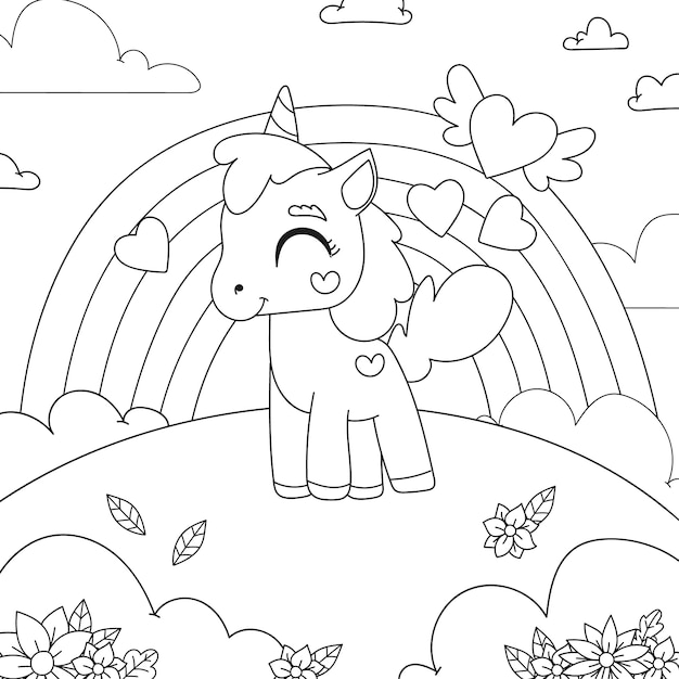Qué lindo libro para colorear con unicornio.