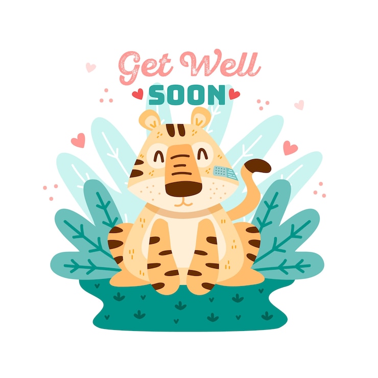 Vector gratuito que te mejores pronto con el personaje