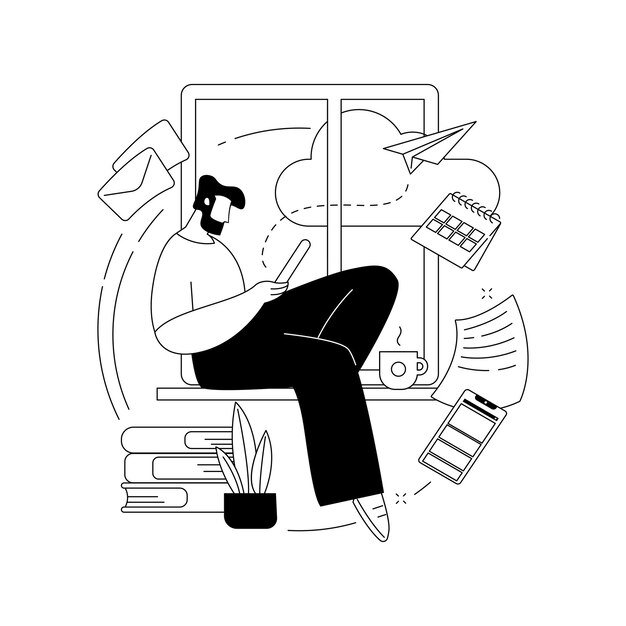 Quédese en casa concepto abstracto ilustración vectorial Aislamiento forzado covid19 medidas de prevención de brotes distancia social apoyo gubernamental autoprotección usar máscara metáfora abstracta