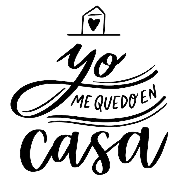 Quédese en casa estilo de letras