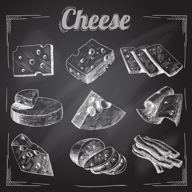 Queso sobre fondo negro