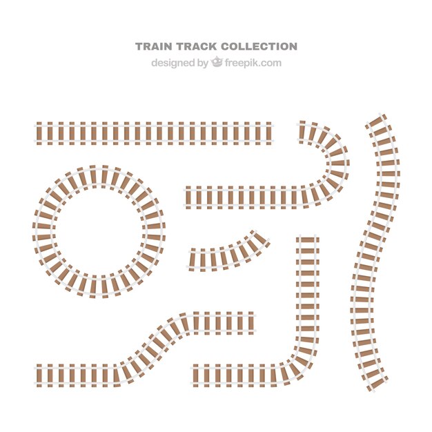 Raíles de tren en diseño plano