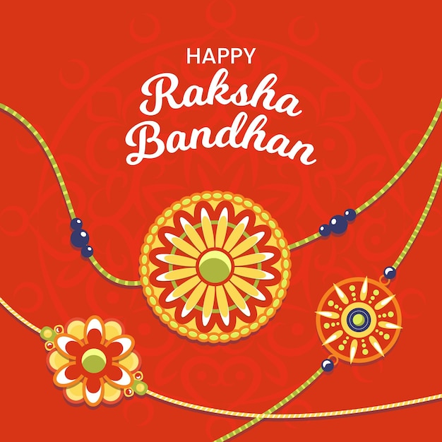 Vector gratuito raksha bandhan con decoración