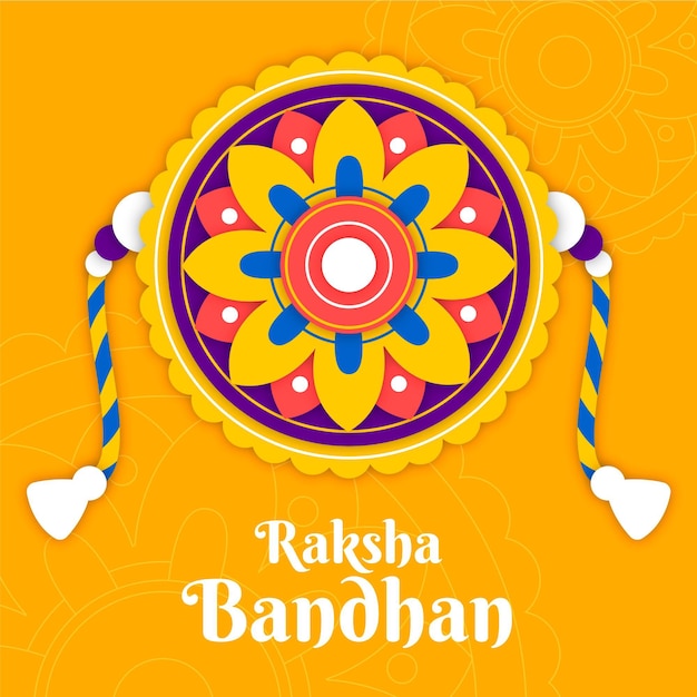 Vector gratuito raksha bandhan con decoración