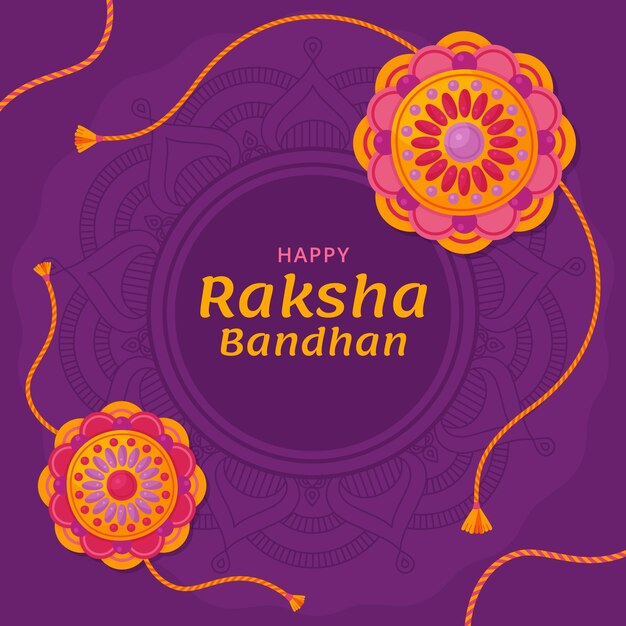 Raksha bandhan dibujado a mano ilustración plana