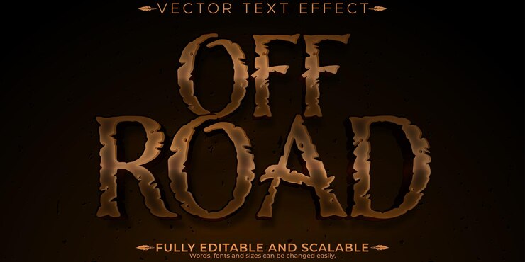 Vector gratuito rally editable de efecto de texto todoterreno y estilo de texto 4x4