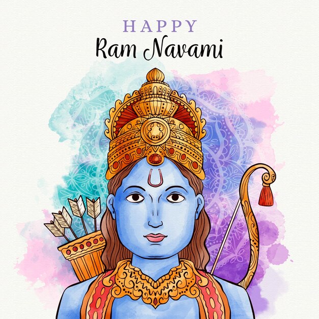 Ram navami en acuarela