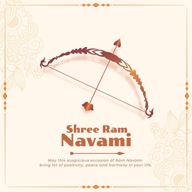 Ram navami arco y flecha festival saludo diseño