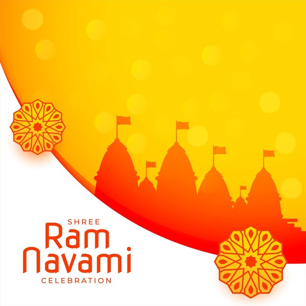 Ram navami bendiciones festival hindú diseño de tarjeta de felicitación