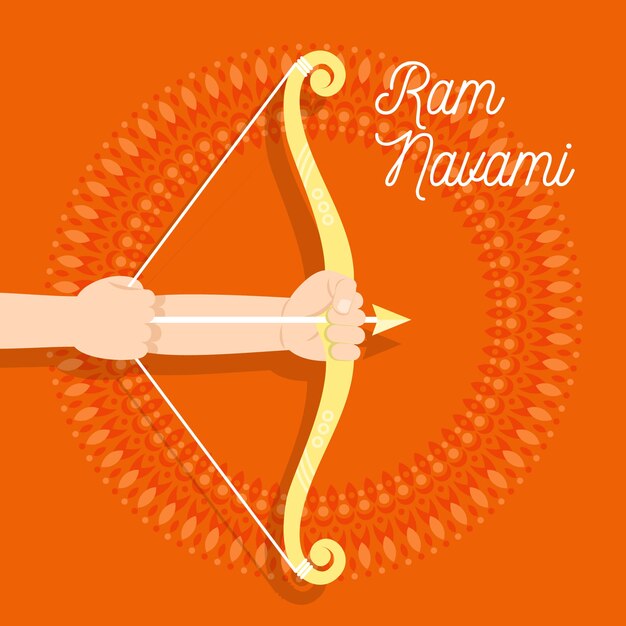 Ram navami en diseño plano