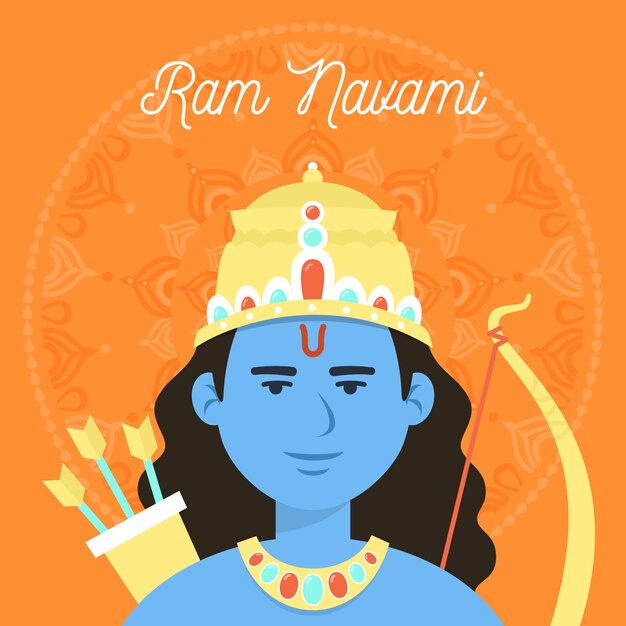 Ram navami en diseño plano