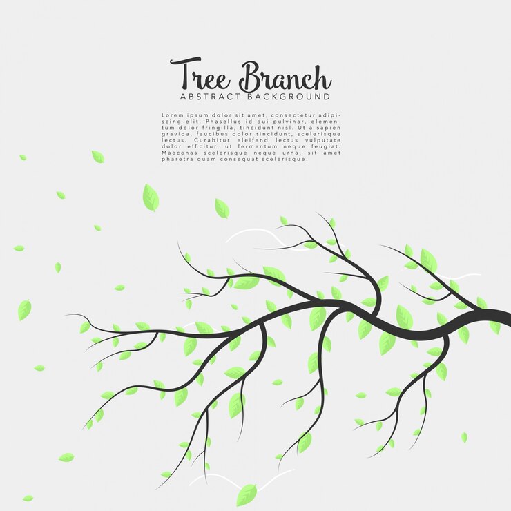Vector gratuito rama de árbol en fondo aislado
