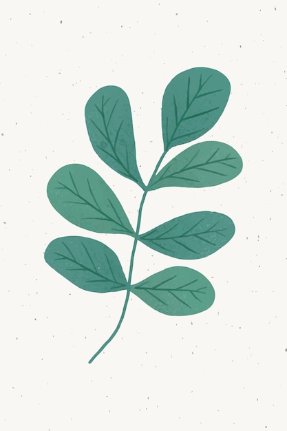 Vector gratuito rama con elemento de diseño de hojas verdes