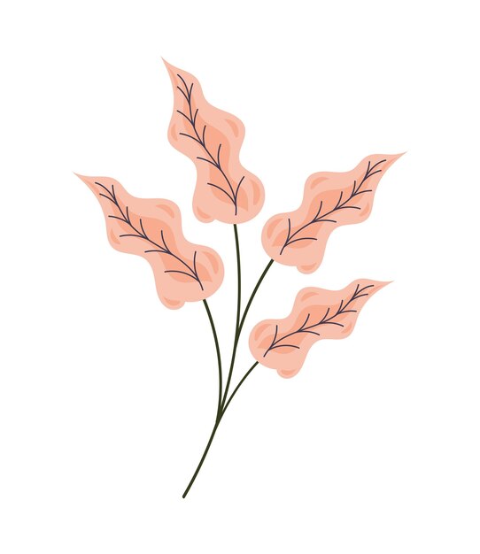 rama rosa con hojas