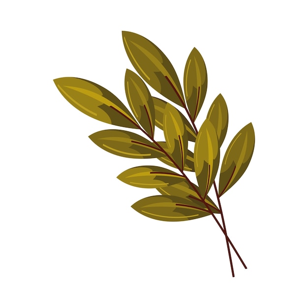 Vector gratuito rama verde con hojas