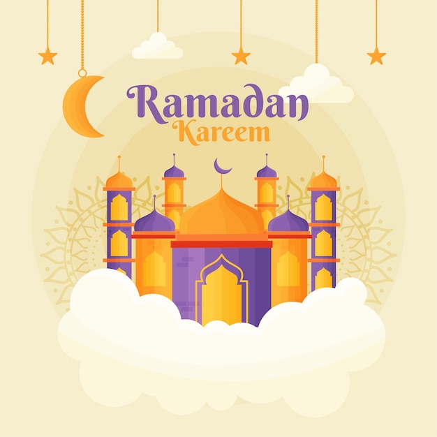 Ramadán en diseño plano