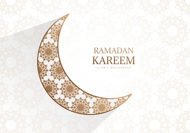 Ramadan kareem creativo con fondo de luna