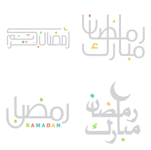 Ramadan Kareem Diseño de caligrafía árabe Ilustración vectorial para tarjetas de felicitación