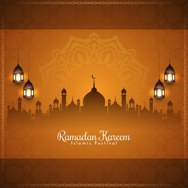 Ramadán Kareem Festival cultural islámico elegante vector de fondo