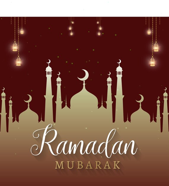Ramadán Kareem Fondo beige granate Banner de redes sociales islámicas