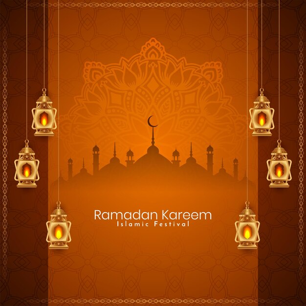 Ramadan Kareem hermoso festival islámico diseño de fondo cultural