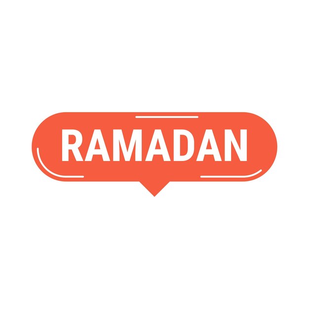 Ramadan Kareem Red Vector Callout Banner con luna y tipografía árabe