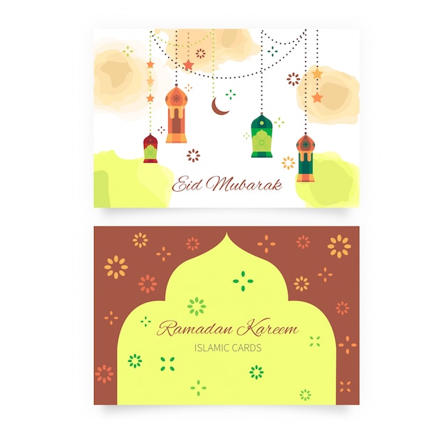 Vector gratuito ramadán tarjetas de felicitación
