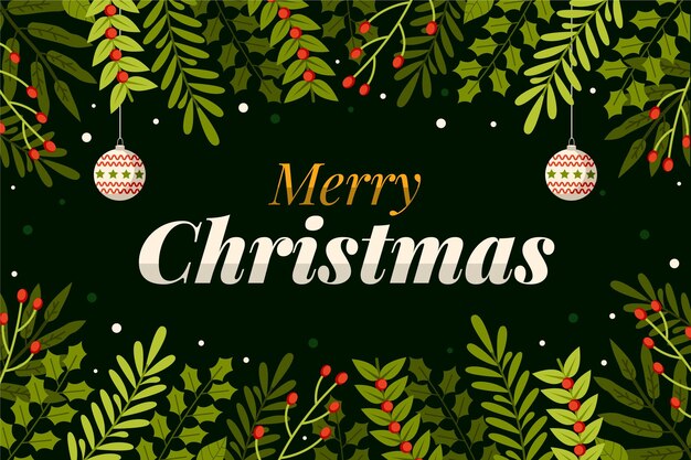 Ramas de árboles de Navidad de fondo en diseño plano