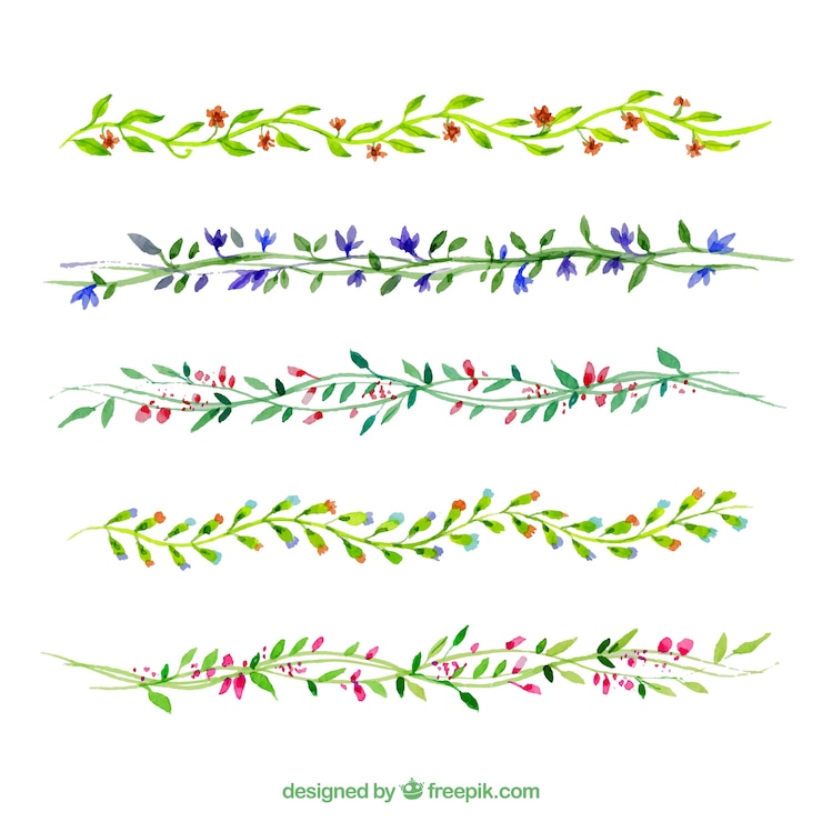 Vector gratuito ramas florales pintadas a mano