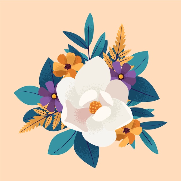 Vector gratuito ramo floral vintage