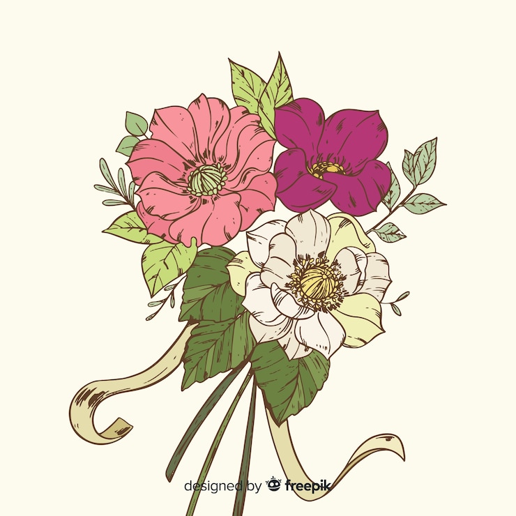 Vector gratuito ramo de flores botánicas de época