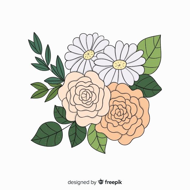 Vector gratuito ramo de flores botánicas vintage