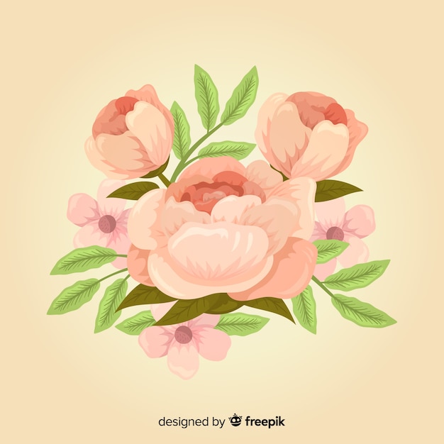 Vector gratuito ramo de flores botánicas vintage