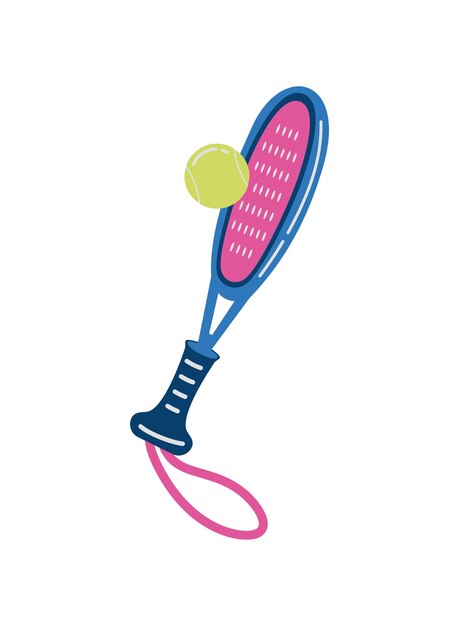 Vector gratuito raqueta y pelota de tenis de padel