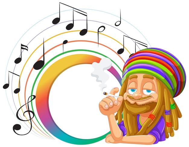 Vector gratuito un rastafari disfruta de la música y los colores