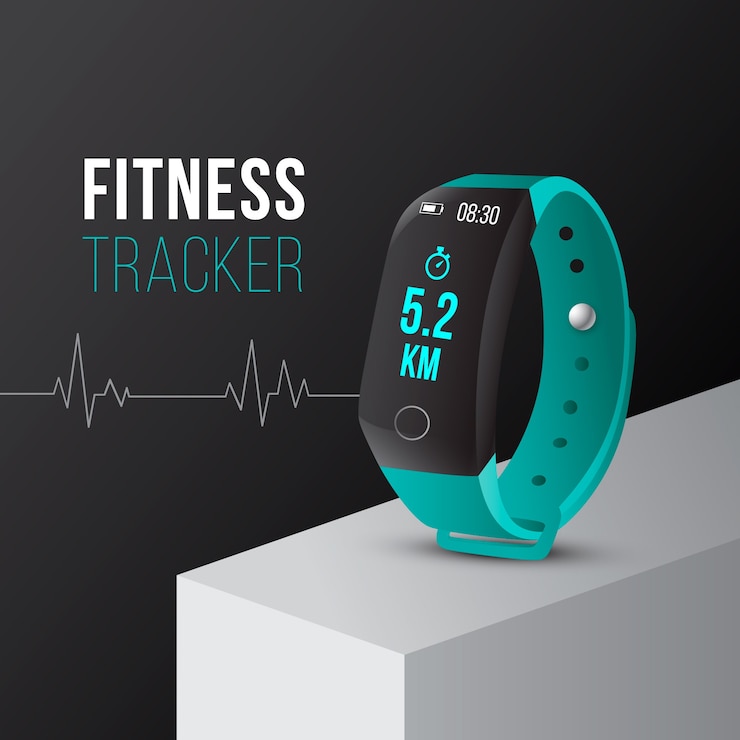Vector gratuito rastreadores de fitness de diseño realista