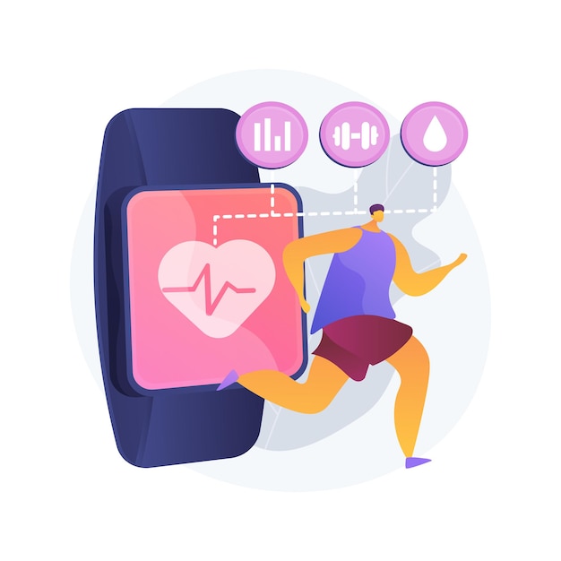 Rastreadores sanitarios wearables y sensores ilustración del concepto abstracto