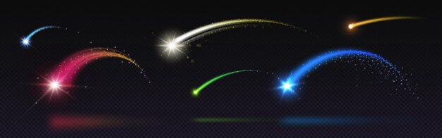 Rastro de estrella fugaz en forma de arco