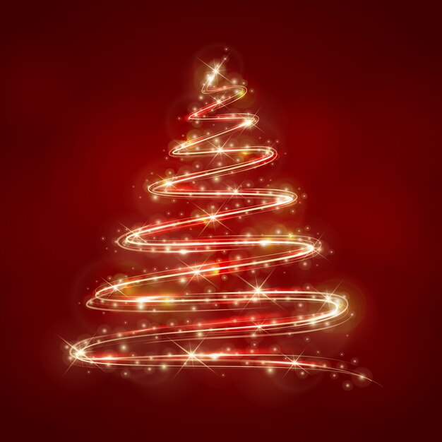 Rastro de luz concepto de árbol de navidad