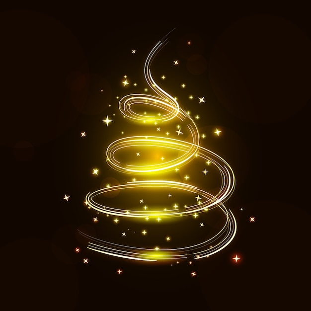 Rastro de luz concepto de árbol de navidad