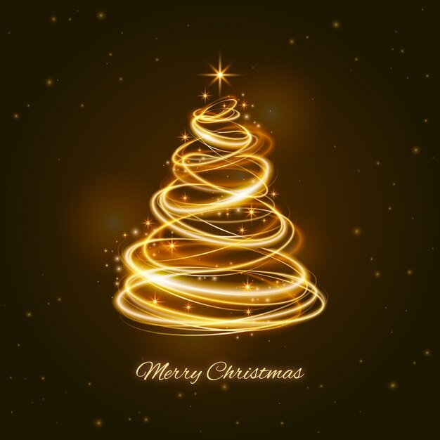 Rastro de luz concepto de árbol de navidad