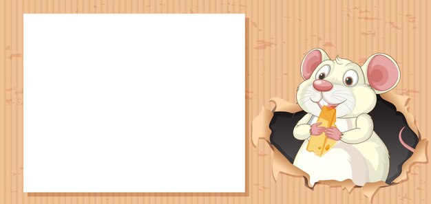 El ratón alegre con la ilustración del queso