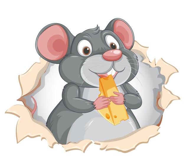 El ratón alegre con la ilustración del queso
