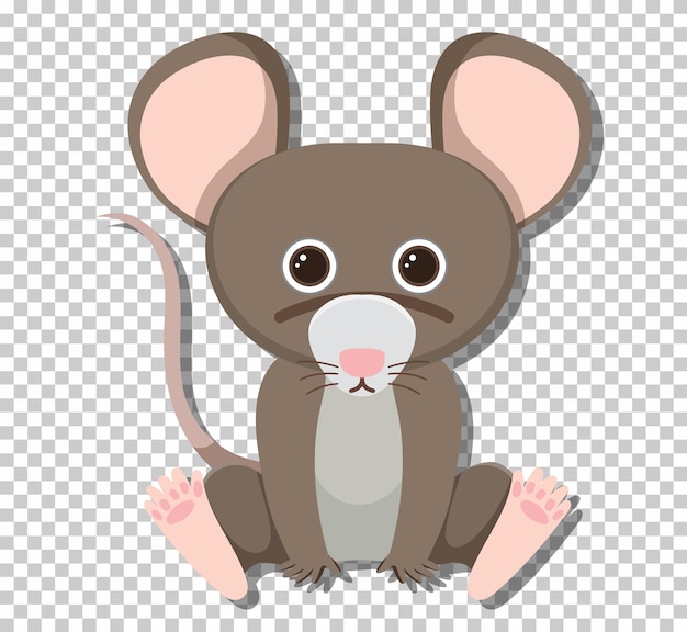 Vector gratuito ratón lindo en estilo de dibujos animados plana