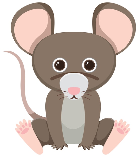 Ratón lindo en estilo plano aislado